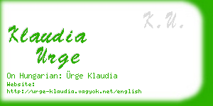 klaudia urge business card