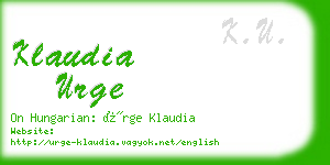 klaudia urge business card